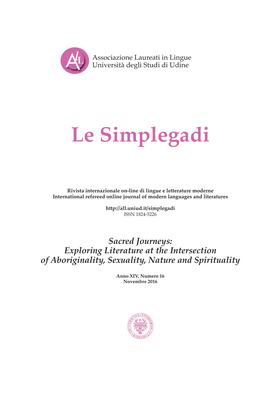 N. 16 (2016): Sacred Journeys: Exploring Literature at the Intersection of Aboriginality, Sexuality, Nature and Spirituality - Copertina