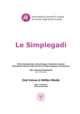 N. 7 (2009): Oral Voices in Written Words - Copertina